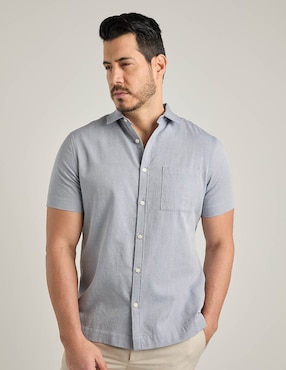 Camisa casual Jbe de algodón manga corta para hombre