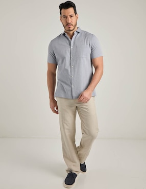 Camisa casual Jbe de algodón manga corta para hombre