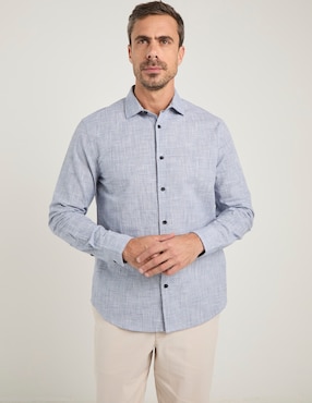 Camisa casual Jbe de algodón manga larga para hombre