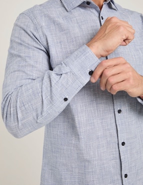 Camisa casual Jbe de algodón manga larga para hombre