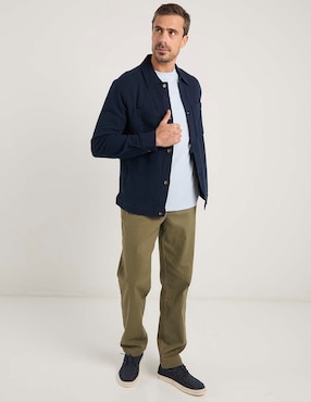 Camisa casual Jbe de algodón manga larga para hombre