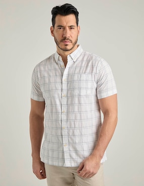 Camisa casual Jbe de algodón manga corta para hombre