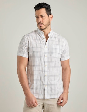 Camisa casual Jbe de algodón manga corta para hombre