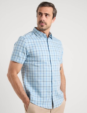 Camisa casual Jbe de algodón manga corta para hombre