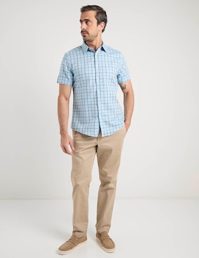 Camisa casual Jbe de algodón manga corta para hombre