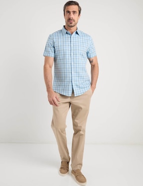 Camisa casual Jbe de algodón manga corta para hombre