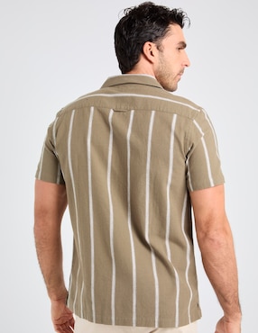 Camisa playa Jbe de algodón manga corta para hombre