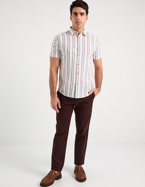 Camisa casual Jbe de algodón manga corta para hombre