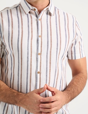 Camisa casual Jbe de algodón manga corta para hombre