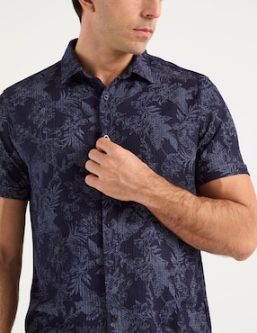 Camisa casual Jbe de algodón manga corta para hombre