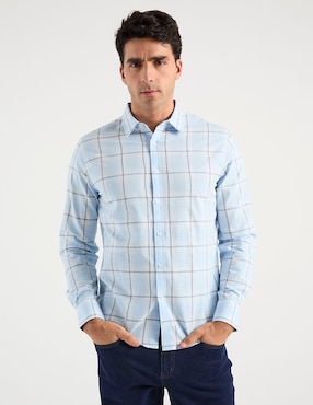 Camisa casual Jbe de algodón manga larga para hombre