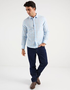 Camisa casual Jbe de algodón manga larga para hombre