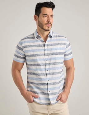 Camisa casual Jbe de algodón manga corta para hombre