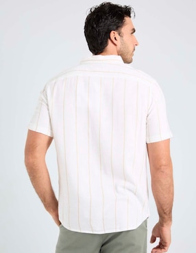 Camisa playa Jbe de algodón manga corta para hombre