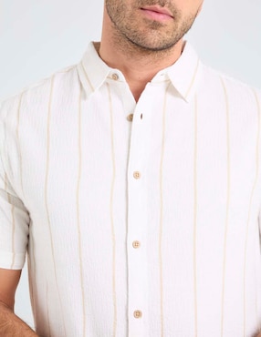 Camisa playa Jbe de algodón manga corta para hombre