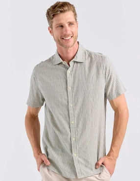 Camisa casual Jbe de algodón manga corta para hombre