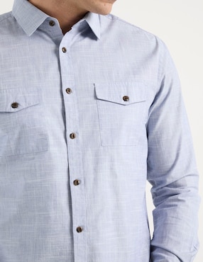 Camisa casual Jbe de algodón manga larga para hombre