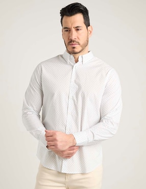 Camisa casual Jbe de algodón manga larga para hombre