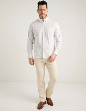 Camisa casual Jbe de algodón manga larga para hombre