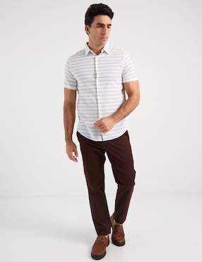 Camisa casual Jbe de algodón manga corta para hombre