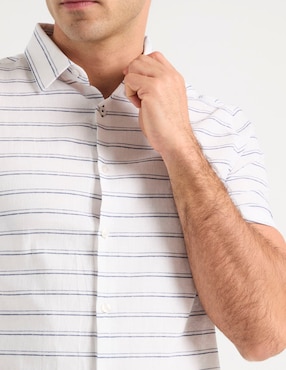 Camisa casual Jbe de algodón manga corta para hombre