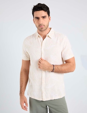 Camisa playa Jbe de algodón manga corta para hombre