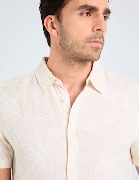 Camisa playa Jbe de algodón manga corta para hombre