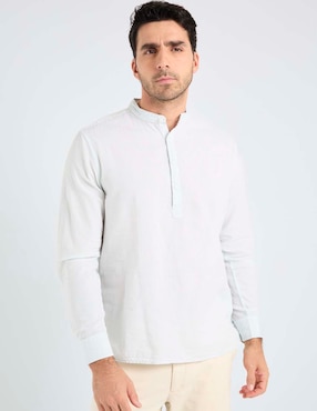 Camisa playa Jbe de algodón manga larga para hombre