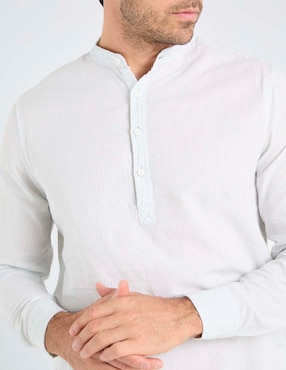 Camisa playa Jbe de algodón manga larga para hombre