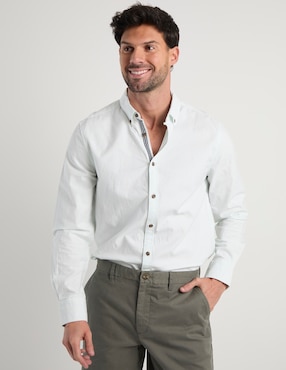 Camisa casual Jbe de algodón manga larga para hombre