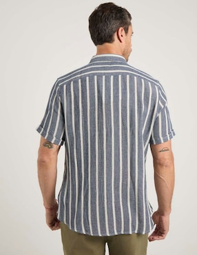 Camisa casual Jbe de algodón manga al codo para hombre
