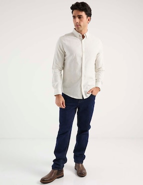 Camisa casual Jbe de algodón manga larga para hombre