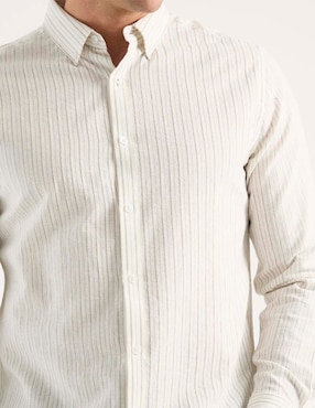 Camisa casual Jbe de algodón manga larga para hombre