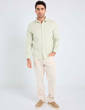 Camisa casual Jbe de algodón manga larga para hombre