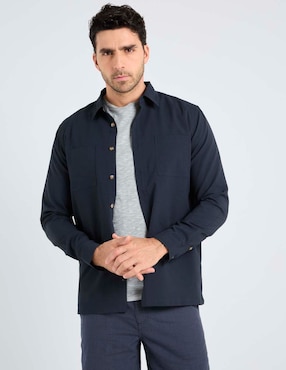 Sobrecamisa casual Jbe de algodón manga larga para hombre