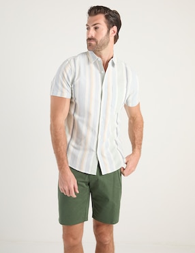 Camisa casual Jbe de algodón manga corta para hombre