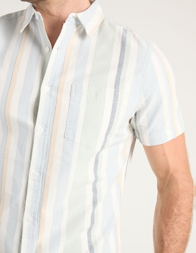 Camisa casual Jbe de algodón manga corta para hombre