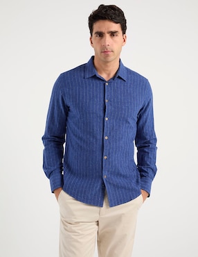 Camisa casual Jbe de algodón manga larga para hombre