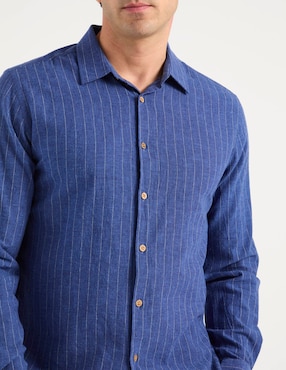 Camisa casual Jbe de algodón manga larga para hombre