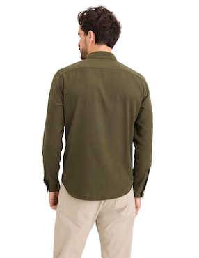 Camisa casual Dockers de algodón manga larga para hombre