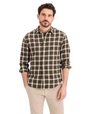 Camisa casual Dockers de algodón manga larga para hombre