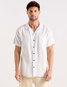 Camisa casual Jbe de algodón manga corta para hombre