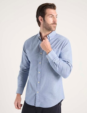 Camisa casual Izod de algodón manga larga para hombre