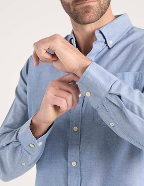 Camisa casual Izod de algodón manga larga para hombre
