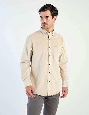 Camisa casual Izod de algodón manga larga para hombre