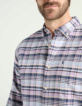 Camisa casual Izod algodón manga larga para hombre