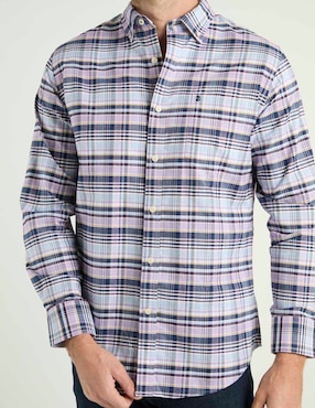 Camisa casual Izod algodón manga larga para hombre
