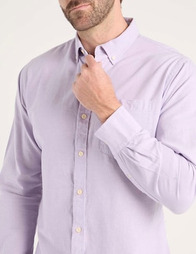 Camisa casual Izod de algodón manga larga para hombre