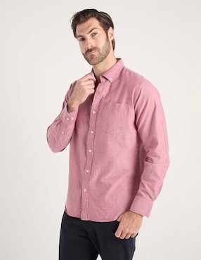 Camisa casual Izod de algodón manga larga para hombre