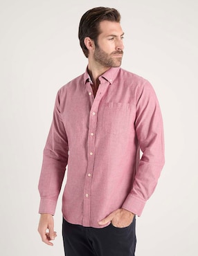 Camisa casual Izod de algodón manga larga para hombre
